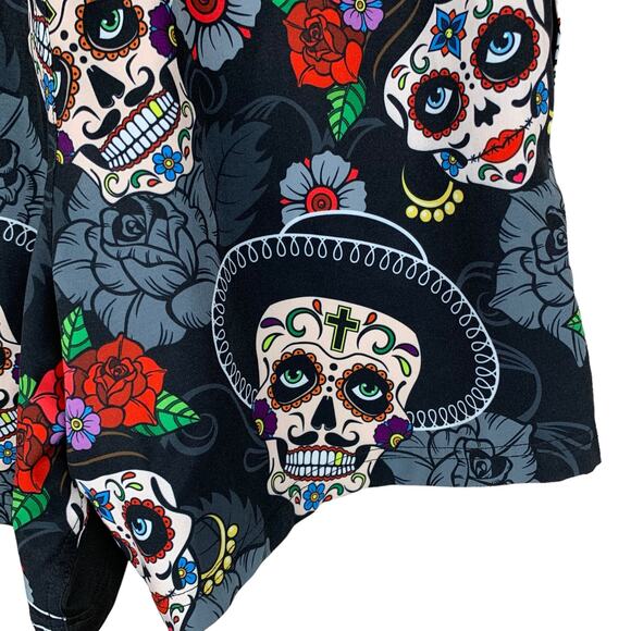 Tachuntfish THF Athletic Shorts Dia De Los Muertos Skull Pattern Men’s S - Picture 8 of 9